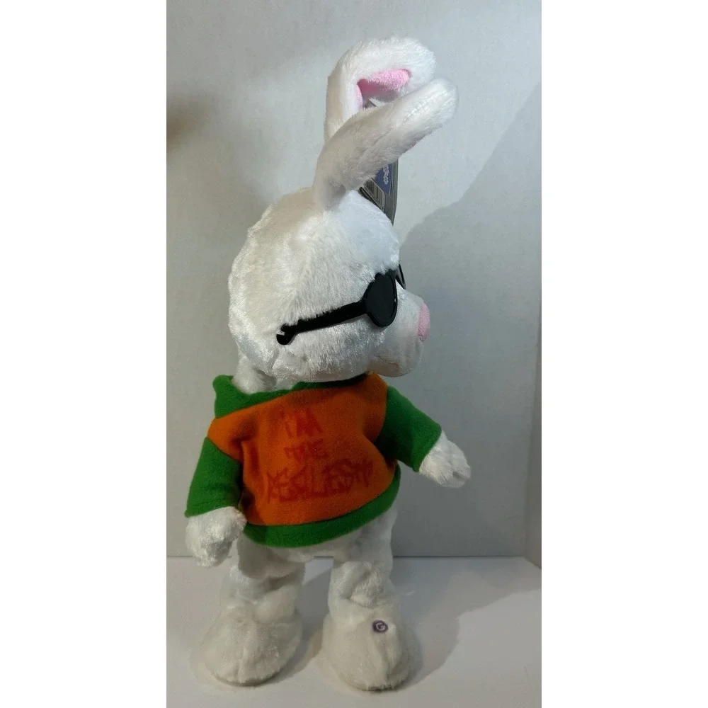 Gemmy Hip‎ Hop White Easter Bunny NWT Singing Dancing Plush Rabbit W/ Sunglasses